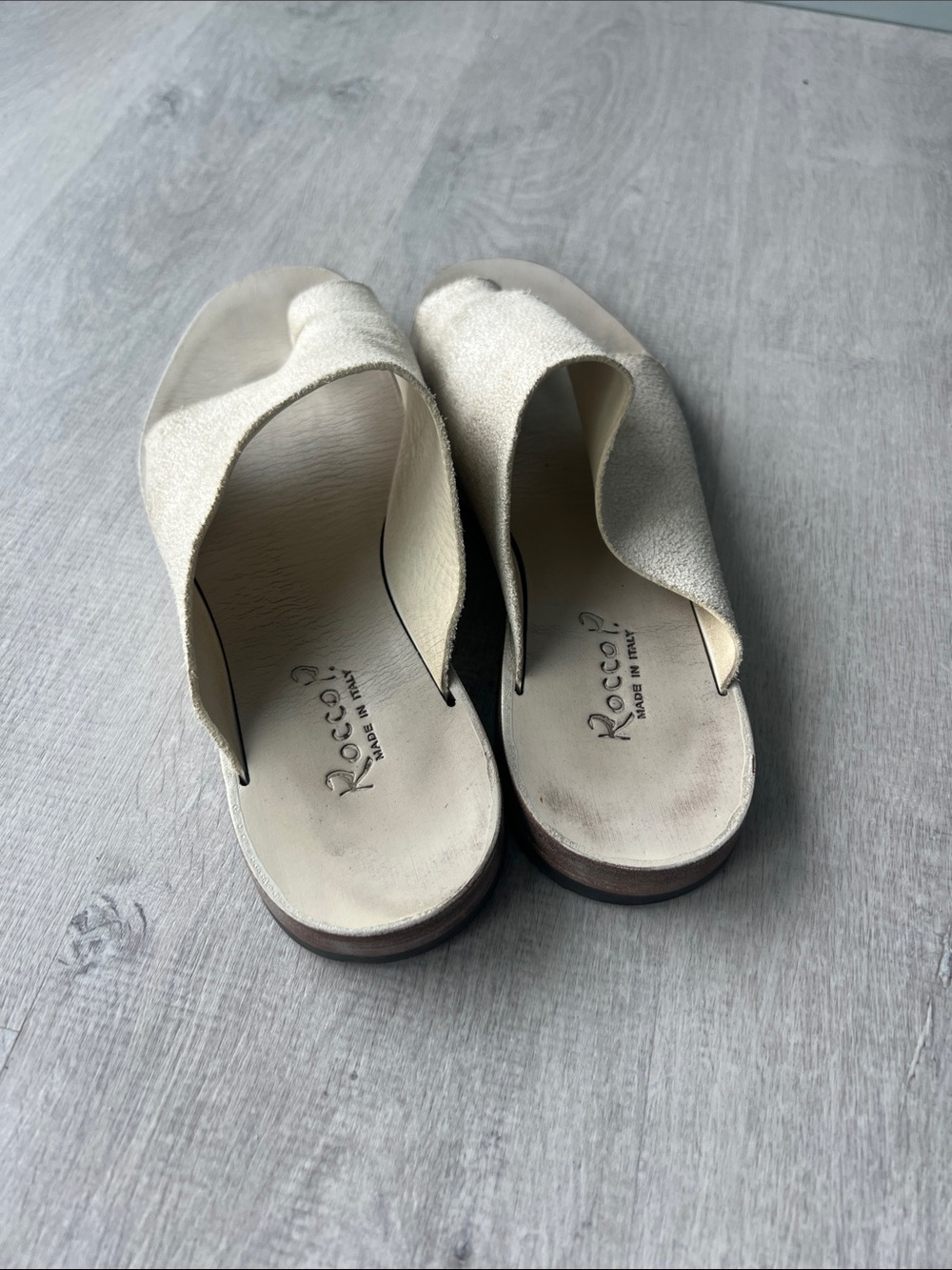 Rocco P. Women's Suede Slide Sandals in Off-White - Picture 4 of 5